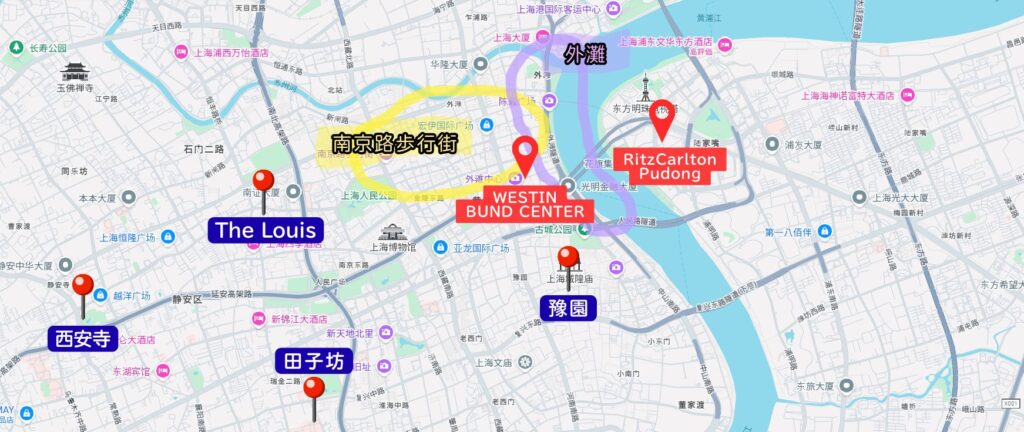 上海の街の簡易地図