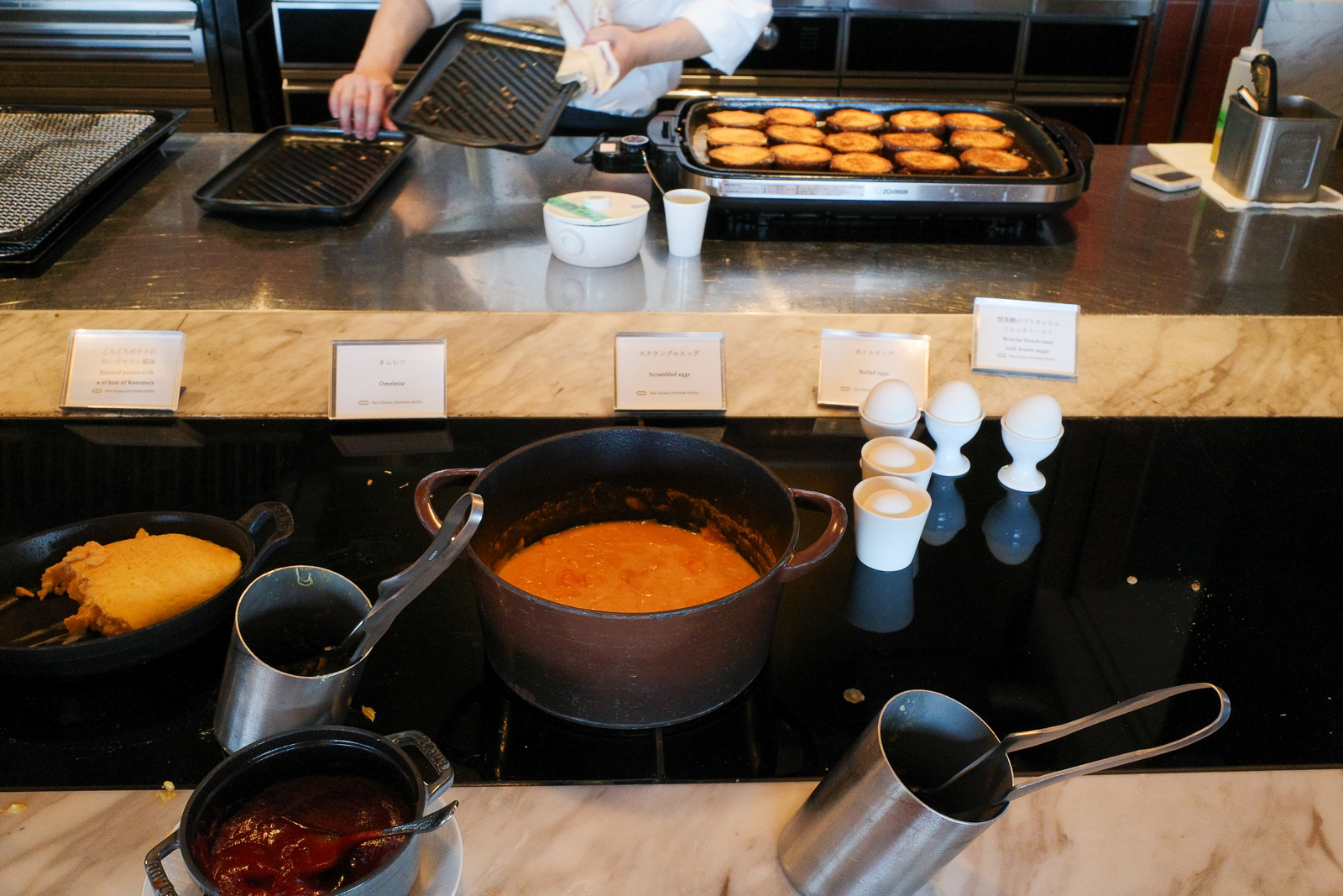 大阪ステーションホテル29階朝食会場　卵料理