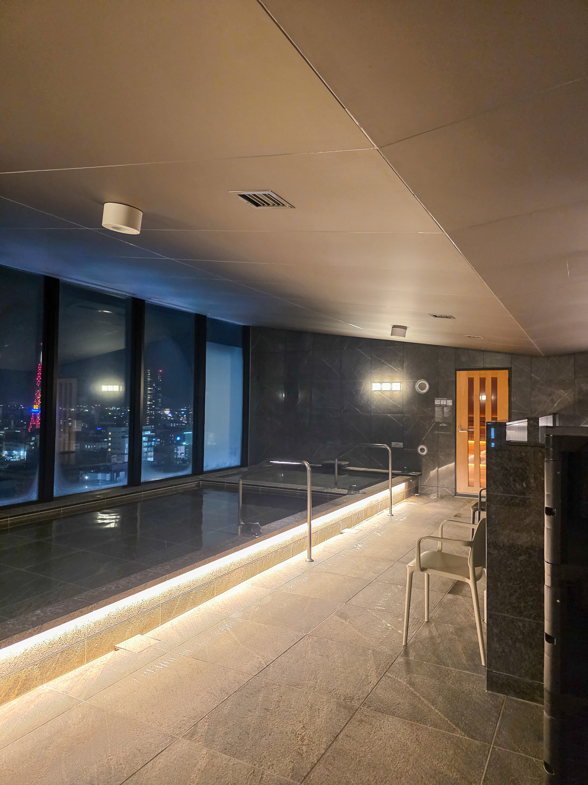 札幌ストリームホテルの18階大浴場内
