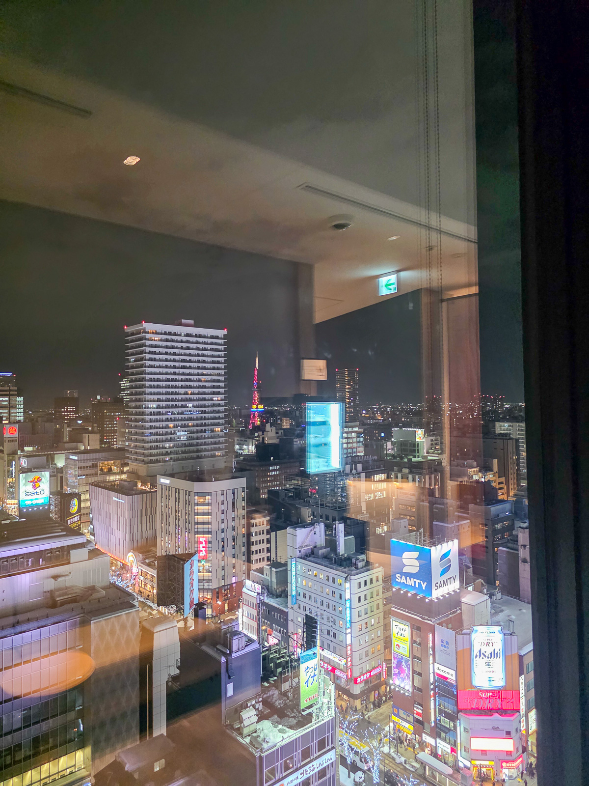 札幌ストリームホテルの18階から見た札幌タワー