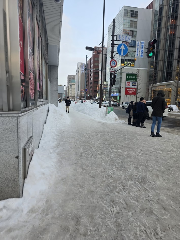 雪の日の札幌市内
