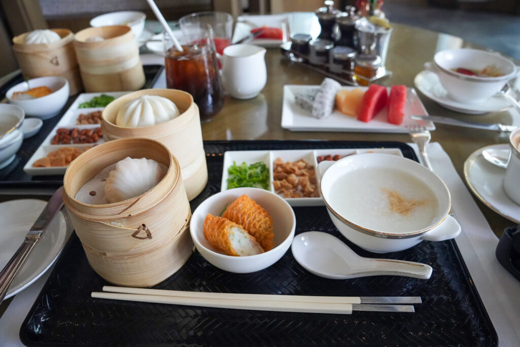セントレジス香港ドローイングルームの中華朝食セット