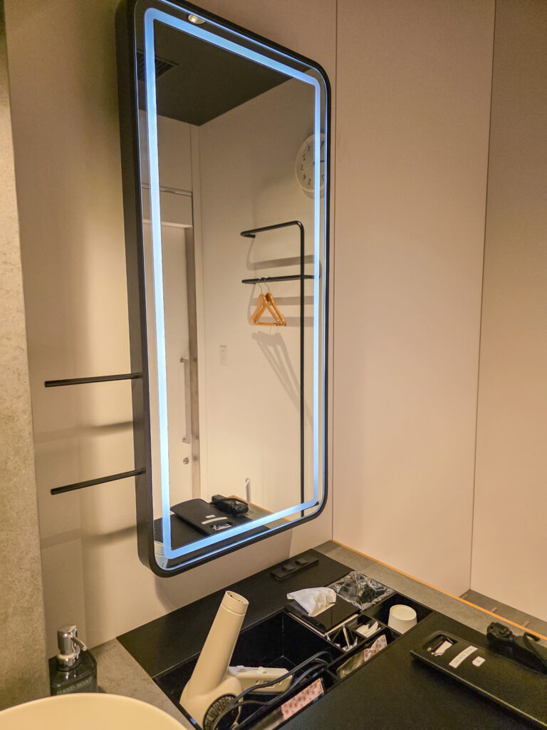 POWER LOUNGE PREMIUMのシャワー室の洗面台