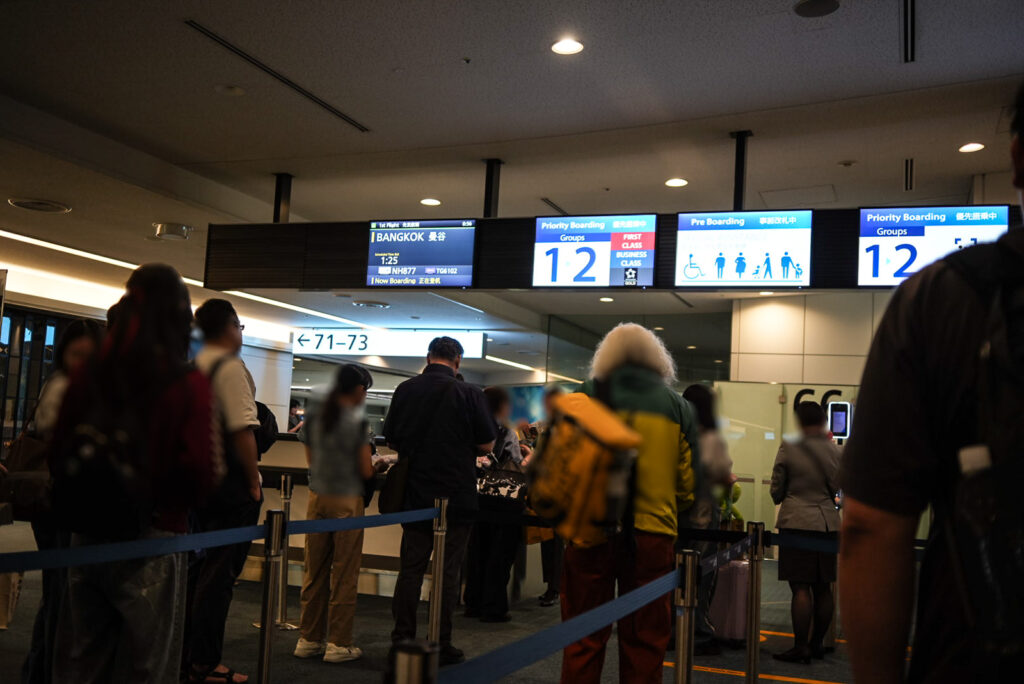 タイへの飛行機搭乗直前