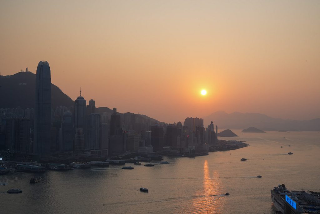 Rosewood Hong KongのManor Clubから見たsunset